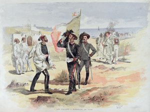 Troupes italiennes occupant Massaoua, Érythrée en 1885