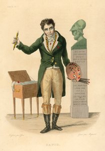 Jacques-Louis David (gravure en couleur) - French School