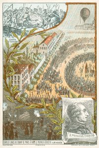 Jacques Charles lançant le premier ballon à hydrogène du Champ de Mars, Paris, 27 août