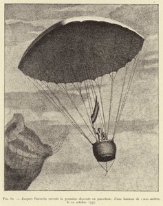 Jacques Garnerin exécute la première descente en parachute, d