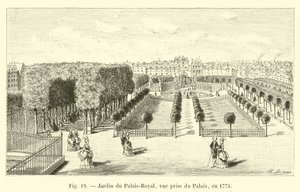 Jardin du Palais-Royal, vue prise du Palais, en 1774 - French School