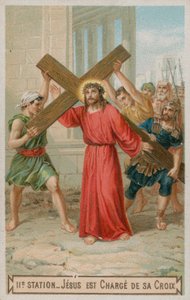 Jésus porte sa croix. La deuxième station de la croix