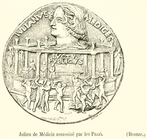 Julien de Médicis assassiné par les Pazzi, Bronze