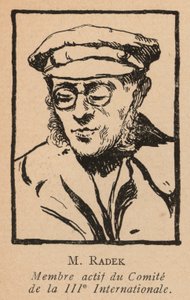 Karl Radek, révolutionnaire marxiste polonais et secrétaire de la Troisième Internationale communiste (Comintern) (litho) - French School