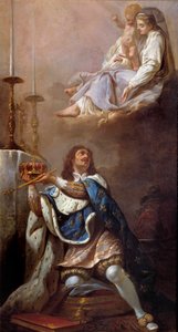 Le roi Louis XIII offrant sa couronne à la Vierge - French School