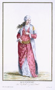 Kösem Sultan (gravure en couleur) - French School