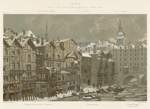 La Cité, entre le Pont Notre-Dame et le Pont au Change, 1650 - French School