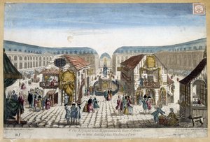 La Foire St Ovide, place Vendôme à Paris - gravure - French School
