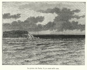 La plaine de Paris, il y a cent à mille ans (gravure) - French School