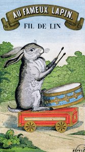 Étiquette pour la marque de fil de lin Au Fameux Lapin - French School