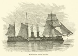 Le Tegethoff, cuirassé autrichien (gravure)