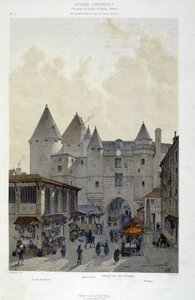 Le grand Châtelet par la rue St Denis en 1800 - dans « Paris à travers les âges : le temple et la rue Royale », fin 19ème siècle