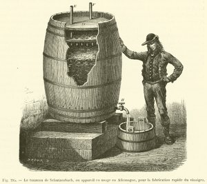 Le tonneau de Schutzenbach, ou appareil en usage en Allemagne, pour la fabrication rapide du vinaigre - French School