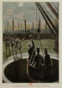 Départ pour la Lune, de De la Terre à la Lune par Jules Verne (1828-1905) publié en 1865 - French School