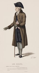Les Oisifs, Scène XVI (gravure en couleur) - French School