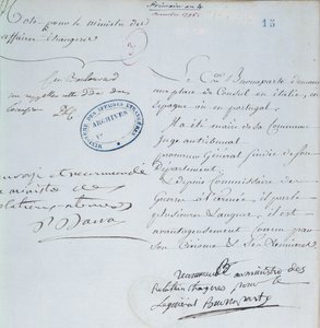 Lettre de recommandation signée par Napoléon Bonaparte (1769-1821) pour son frère, Joseph (1768-1844) décembre 1795