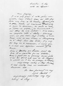 Lettre envoyée par Alphonse Daudet - French School