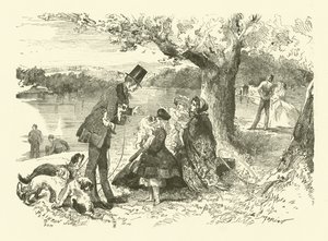La vie en Angleterre : vendeur de chiens à Hyde Park (gravure) - French School