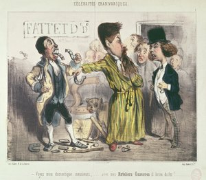 Regardez mon serviteur, messieurs..... avec mes fausses dents, il peut briser du fer ! - French School