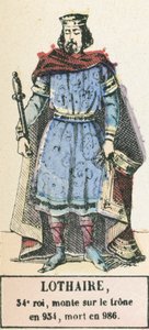 Lothaire, 34e roi, monte sur le trône en 954, mort en 986