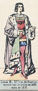 Louis XII, 57e roi de France, monte sur le trône en 1498, mort en 1515