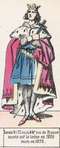 Louis IX (St Louis), 44e roi de France, monte sur le trône en 1226, mort en 1270 - French School