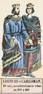 Louis III et Carloman, 28 rois, montèrent sur le trône en 879 à 884