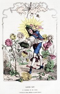 Louis XIV déguisé en jardinier - dans "Histoire de France Tintamarresque" de Touchatout