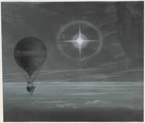 Halo lunaire et croix lumineuse observés lors du vol longue distance du ballon Zénith de Paris à Bordeaux en mars - French School