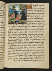 MS Hunter 252 016r Page de Cent Nouvelles Nouvelles, vers 1461-62 - French School