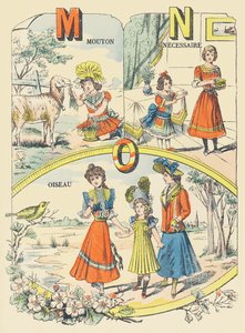 M N O: mouton, nécessaire, oiseau