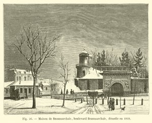 Maison de Beaumarchais, boulevard Beaumarchais, démolie en 1818