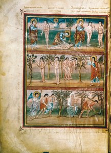 Page de manuscrit représentant des épisodes de la vie d