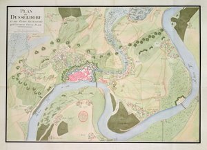 Carte de Düsseldorf et des camps fortifiés