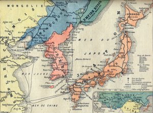 Carte du théâtre de la guerre russo-japonaise. Carte du théâtre de la guerre russo-japonaise - Illustration pour Le petit Journal, 28 février 1904