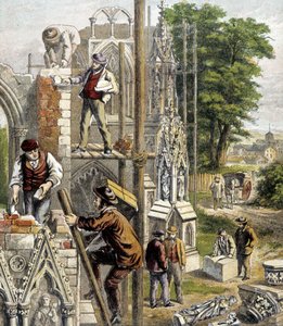 Maçons sur le chantier d