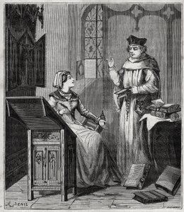 Matthieu Lansbert et sa nièce - Gravure dans « Les sciences à la portée de tous - physique et chimie » par Alexis Clerc - Fin 19e siècle - Collection privée