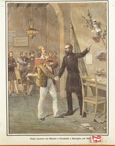 Mazzini et Garibaldi se rencontrant à Marseille - French School