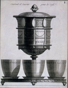 Métal: service à café avec cuillères et sucrier, 1780-96 - French School