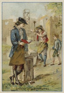 Michel-Jean Sedaine, travaillant comme manœuvre de tailleur de pierre pendant sa jeunesse