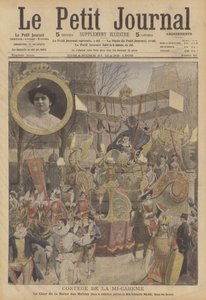 Procession de la mi-carême à Paris (lithographie couleur)