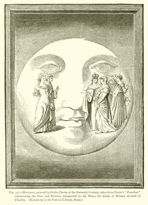 Miniature, peinte par Giulio Clovio, du XVIe siècle, tirée du Paradis de Dante - French School