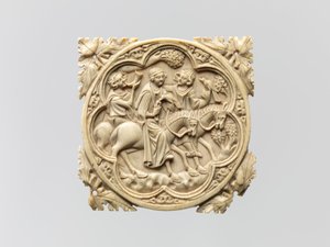 Boîtier de miroir avec une partie de fauconnerie, 1330-60