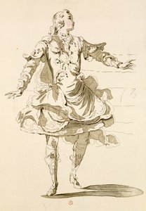 Monsieur Jeliotte en Pygmalion, dans Pygmalion, un livret de Lamotte, composé par Jean-Philippe Rameau (1683-1764) 1748 (gravure en couleur)