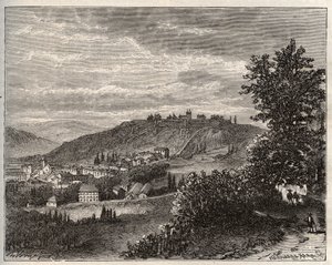 Montmédy - Meuse, en région Lorraine - gravure dans "La France illustrée : géographie, histoire, administration statistique" par V.A. Malt-Brown. 1884
