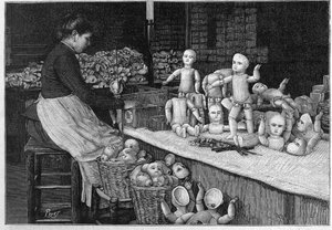 Usine de poupées de Montreuil en 1888.