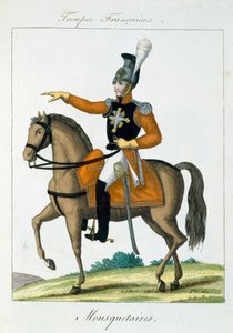 Mousquetaire Monté, de Troupes Françaises, pub. chez Basset, Paris, vers 1790