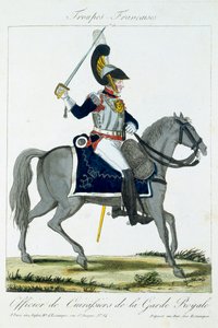 Officier Monté des Cuirassiers de la Garde Royale, de Troupes Françaises, pub. chez Basset, Paris, vers 1790