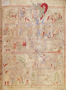 Ms.1215 t.3 fol. 13r Scènes de la vie de David, de la Bible d