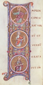 Ms 14 fol.60v Initiale historiée I représentant le début de l